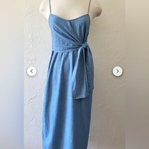 Topshop Blue Wrap Tie Front Sundress
